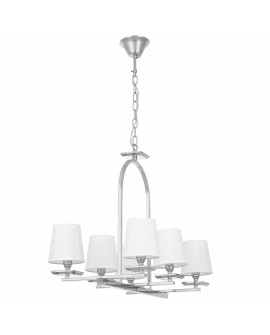 LAMPA WISZĄCA BIAŁO-CHROMOWANA LIMERA W6 LUMINA DECO