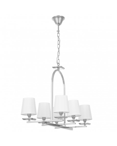 LAMPA WISZĄCA BIAŁO-CHROMOWANA LIMERA W6 LUMINA DECO