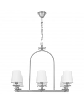 LAMPA WISZĄCA BIAŁO-CHROMOWANA LIMERA W6 LUMINA DECO