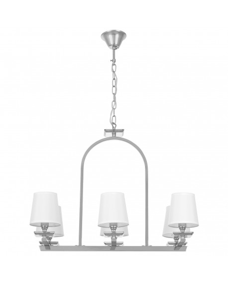 LAMPA WISZĄCA BIAŁO-CHROMOWANA LIMERA W6 LUMINA DECO