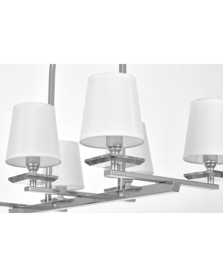 LAMPA WISZĄCA BIAŁO-CHROMOWANA LIMERA W6 LUMINA DECO
