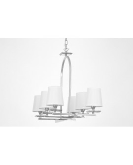 LAMPA WISZĄCA BIAŁO-CHROMOWANA LIMERA W6 LUMINA DECO