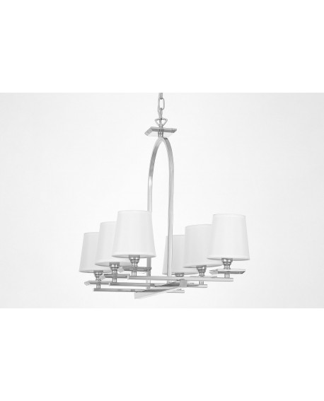 LAMPA WISZĄCA BIAŁO-CHROMOWANA LIMERA W6 LUMINA DECO