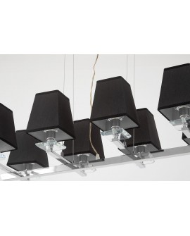NOWOCZESNA LAMPA WISZĄCA CZARNO-CHROMOWANA RAVERA LUMINA DECO