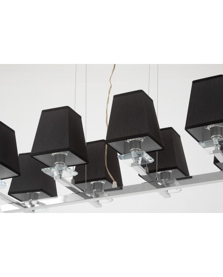 NOWOCZESNA LAMPA WISZĄCA CZARNO-CHROMOWANA RAVERA LUMINA DECO