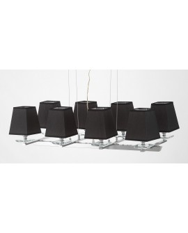 NOWOCZESNA LAMPA WISZĄCA CZARNO-CHROMOWANA RAVERA LUMINA DECO