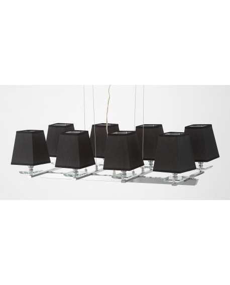 NOWOCZESNA LAMPA WISZĄCA CZARNO-CHROMOWANA RAVERA LUMINA DECO
