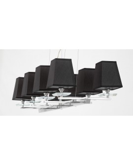 NOWOCZESNA LAMPA WISZĄCA CZARNO-CHROMOWANA RAVERA LUMINA DECO