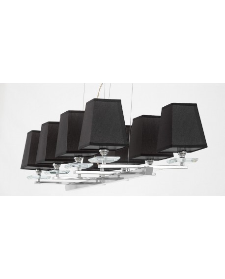 NOWOCZESNA LAMPA WISZĄCA CZARNO-CHROMOWANA RAVERA LUMINA DECO