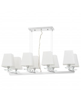 NOWOCZESNA LAMPA WISZĄCA BIAŁO-CHROMOWANA RAVERA LUMINA DECO