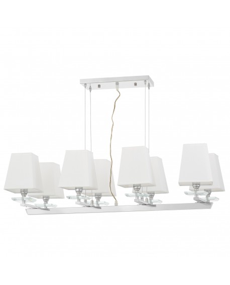 NOWOCZESNA LAMPA WISZĄCA BIAŁO-CHROMOWANA RAVERA LUMINA DECO