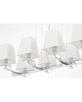 NOWOCZESNA LAMPA WISZĄCA BIAŁO-CHROMOWANA RAVERA LUMINA DECO