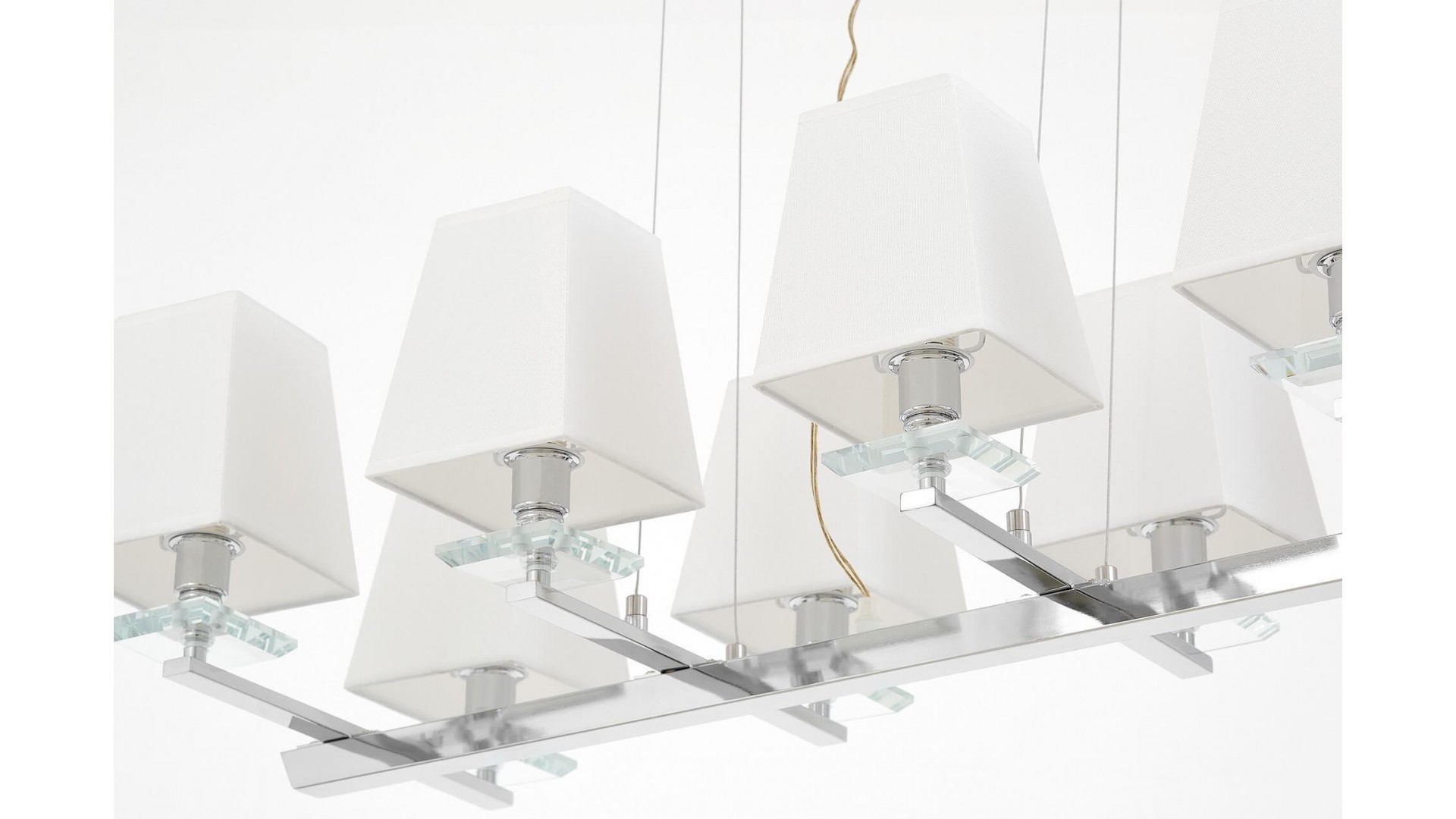 LAMPA WISZĄCA NOWOCZESNA BIAŁO-CHROMOWANA RAVERA LUMINA DECO