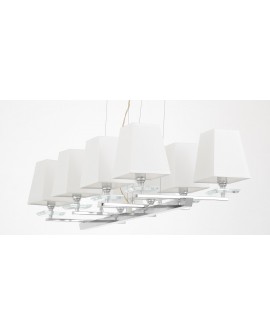 NOWOCZESNA LAMPA WISZĄCA BIAŁO-CHROMOWANA RAVERA LUMINA DECO