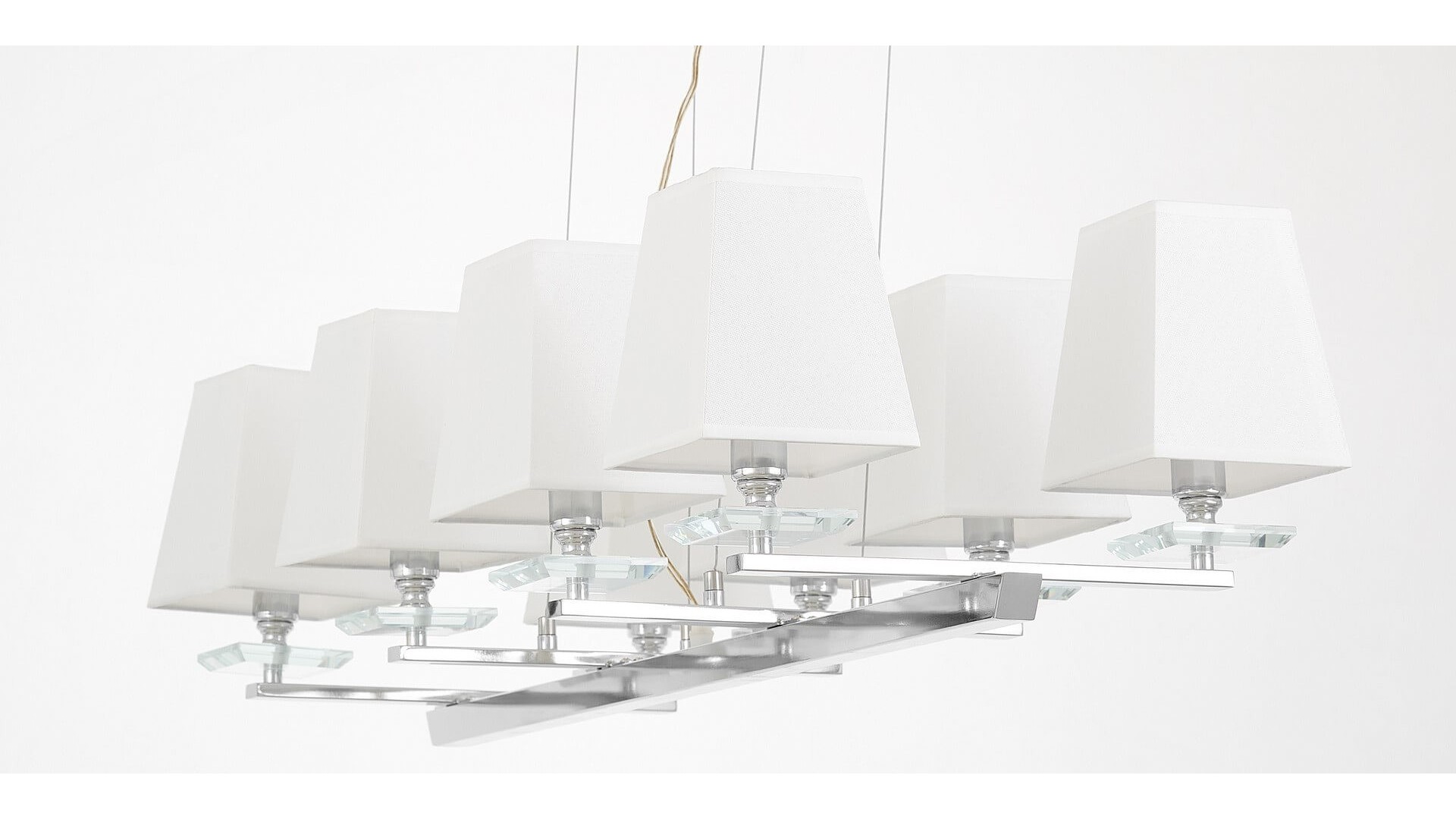 LAMPA WISZĄCA NOWOCZESNA BIAŁO-CHROMOWANA RAVERA LUMINA DECO