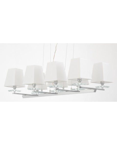 NOWOCZESNA LAMPA WISZĄCA BIAŁO-CHROMOWANA RAVERA LUMINA DECO