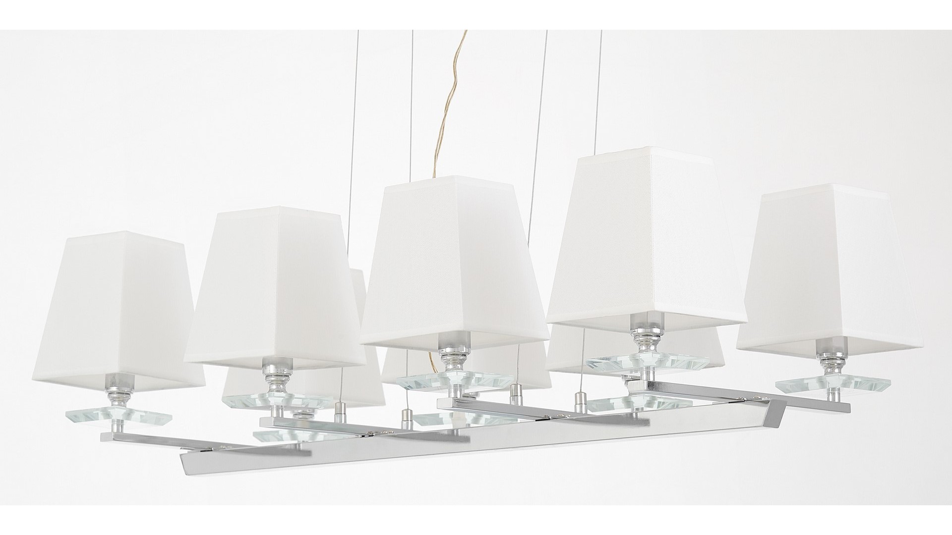 LAMPA WISZĄCA NOWOCZESNA BIAŁO-CHROMOWANA RAVERA LUMINA DECO