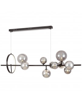 NOWOCZESNA LAMPA WISZĄCA CZARNO-DYMIONA MERIDO W9 LUMINA DECO