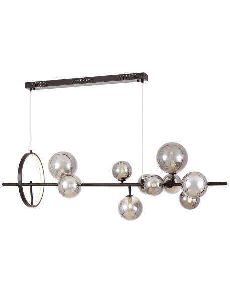 NOWOCZESNA LAMPA WISZĄCA CZARNO-DYMIONA MERIDO W9 LUMINA DECO