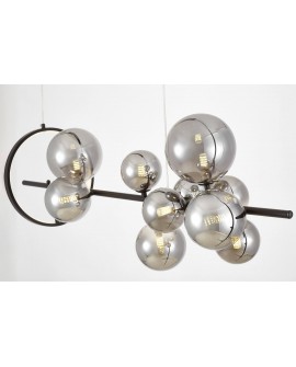NOWOCZESNA LAMPA WISZĄCA CZARNO-DYMIONA MERIDO W9 LUMINA DECO