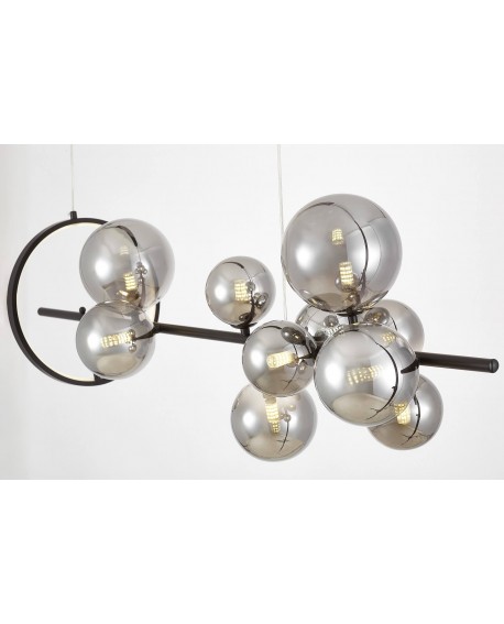 NOWOCZESNA LAMPA WISZĄCA CZARNO-DYMIONA MERIDO W9 LUMINA DECO