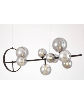 NOWOCZESNA LAMPA WISZĄCA CZARNO-DYMIONA MERIDO W9 LUMINA DECO