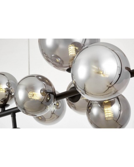 NOWOCZESNA LAMPA WISZĄCA CZARNO-DYMIONA MERIDO W9 LUMINA DECO