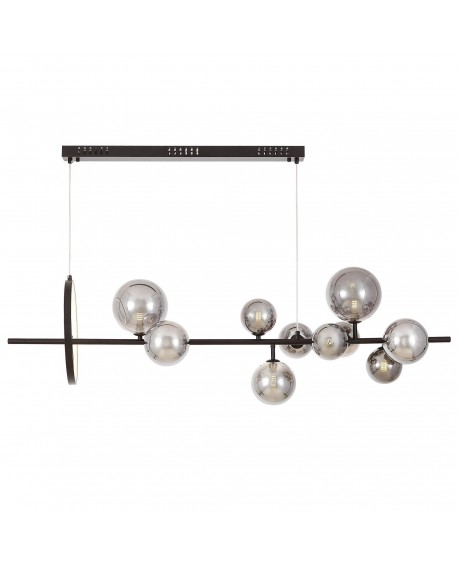 NOWOCZESNA LAMPA WISZĄCA CZARNO-DYMIONA MERIDO W9 LUMINA DECO