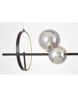 NOWOCZESNA LAMPA WISZĄCA CZARNO-DYMIONA MERIDO W9 LUMINA DECO
