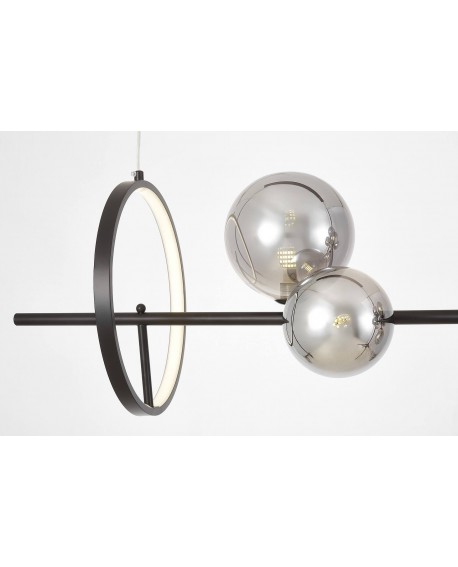 NOWOCZESNA LAMPA WISZĄCA CZARNO-DYMIONA MERIDO W9 LUMINA DECO