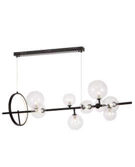NOWOCZESNA LAMPA WISZĄCA CZARNA MERIDO W9 LUMINA DECO