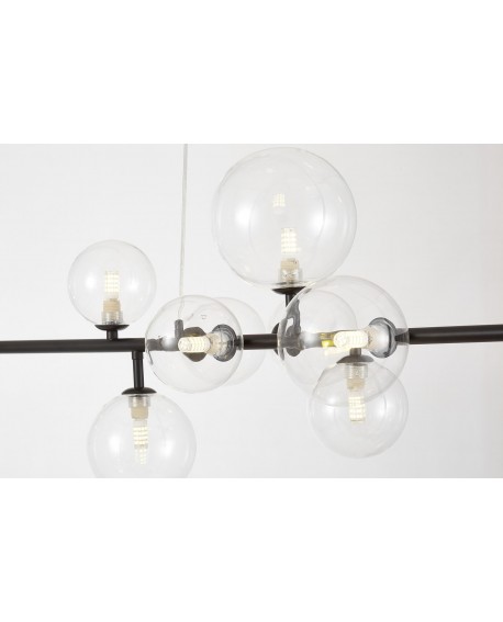 NOWOCZESNA LAMPA WISZĄCA CZARNA MERIDO W9 LUMINA DECO