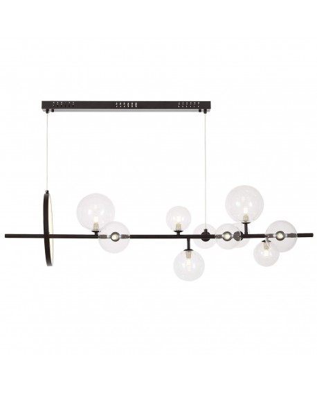 NOWOCZESNA LAMPA WISZĄCA CZARNA MERIDO W9 LUMINA DECO
