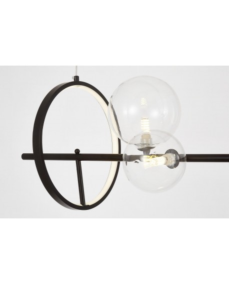 NOWOCZESNA LAMPA WISZĄCA CZARNA MERIDO W9 LUMINA DECO