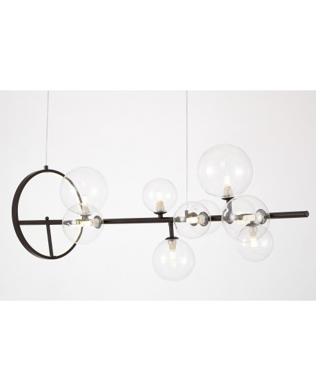 NOWOCZESNA LAMPA WISZĄCA CZARNA MERIDO W9 LUMINA DECO