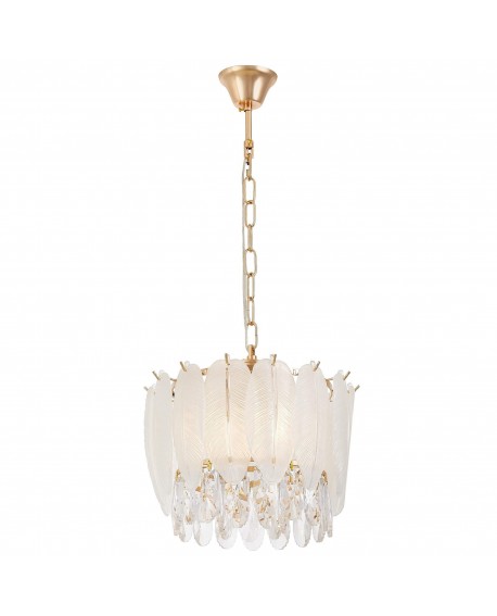 NOWOCZESNY ŻYRANDOL KRYSZTAŁOWY BIAŁO-ZŁOTY CAVALINI D30 LUMINA DECO