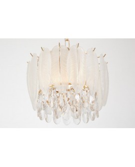 NOWOCZESNY ŻYRANDOL KRYSZTAŁOWY BIAŁO-ZŁOTY CAVALINI D30 LUMINA DECO