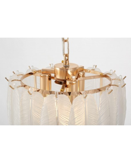 NOWOCZESNY ŻYRANDOL KRYSZTAŁOWY BIAŁO-ZŁOTY CAVALINI D30 LUMINA DECO
