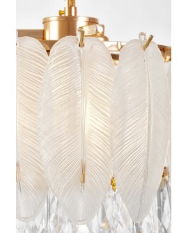 NOWOCZESNY ŻYRANDOL KRYSZTAŁOWY BIAŁO-ZŁOTY CAVALINI D30 LUMINA DECO