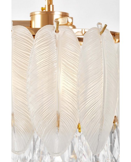 NOWOCZESNY ŻYRANDOL KRYSZTAŁOWY BIAŁO-ZŁOTY CAVALINI D30 LUMINA DECO