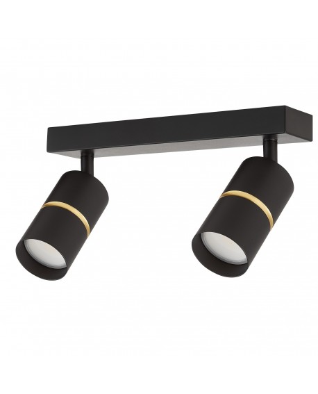 SPOT NOWOCZESNA LAMPA SUFITOWA CZARNA ASTI W2 LUMINA DECO