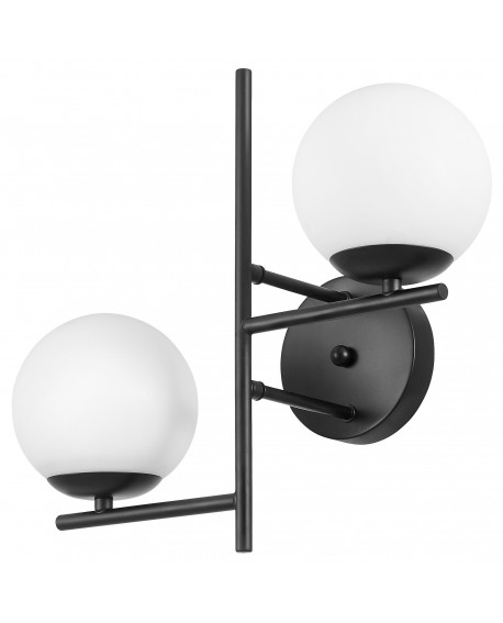 LAMPA ŚCIENNA KINKIET NOWOCZESNY CZARNY LEDO W2 LUMINA DECO