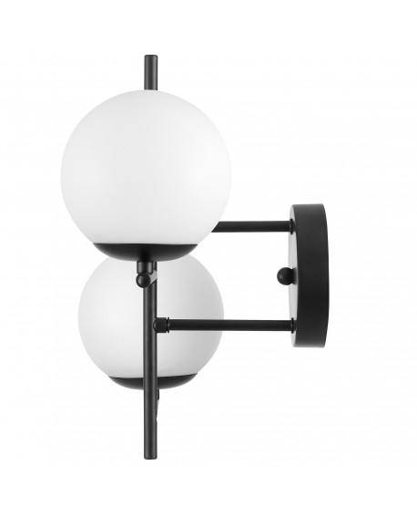 LAMPA ŚCIENNA KINKIET NOWOCZESNY CZARNY LEDO W2 LUMINA DECO