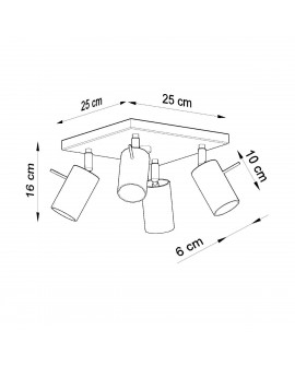 Plafon RING 4 szary Sollux SL.0452