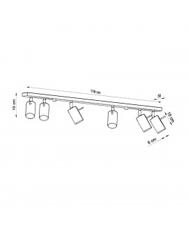 Plafon RING 6L czarny Sollux SL.0334