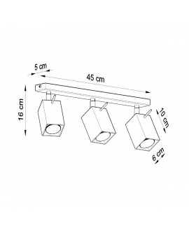 Plafon MERIDA 3 szary Sollux SL.0457
