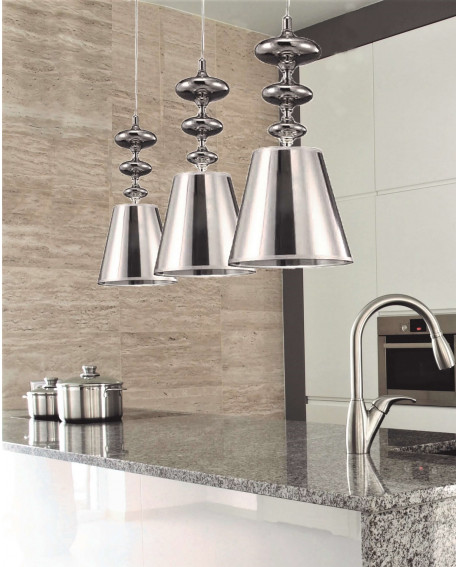 LAMPA WISZĄCA NOWOCZESNA SREBRNA VENEZIANA W1 LUMINA DECO