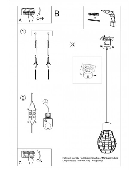 Lampa wisząca PASTELO 2 biała Sollux SL.0286