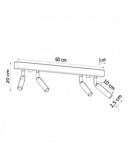Plafon EYETECH 4 czarny Sollux SL.0900