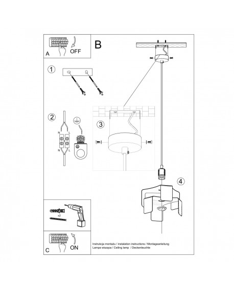 Lampa wisząca TULIP czarny Sollux SL.0667